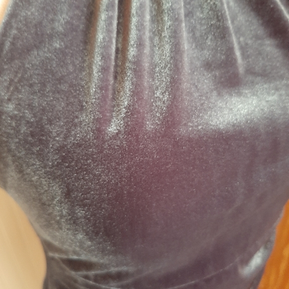 NWT Vince Camuto Gray Velvet Choker High Neck Sleeveless Formal Dress - Picture 2 of 7